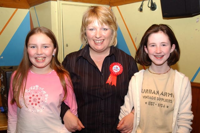 Majella Coyle with  her Godchildren Zoe Campbell and Sinead Whoriskey at her birthday party.
