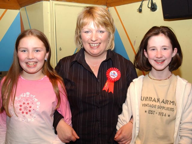 Majella Coyle with her Godchildren Zoe Campbell and Sinead Whoriskey at her birthday party.