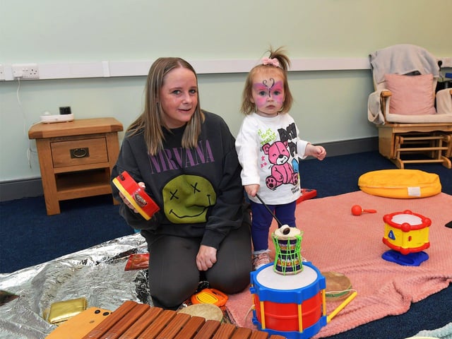 Twenty moths old Evie Harkin pictured with her mum Rachel at the recent Action for Children’s ‘Top of the Tots’ event held at the Ebrington premises. Photo: George Sweeney. DER2331GS – 81
