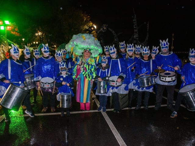 On the Ninth Wave, the parade in Derry which brought the annual Derry City and Strabane District Council Halloween Awakening of the Walled City to a dramatic conclusion followed by a fireworks display over the River Foyle. Picture Martin McKeown. 31.10.22
