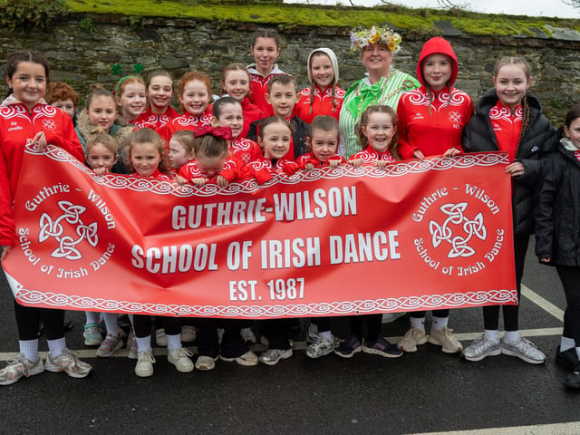 The Deputy Mayor, Alderman Nyree McMorris pictured with dancers from the Guthrie Wilson School during the St. Patrick's Day Spring Carnival in Derry
The annual St. Patrick’s Day Spring Carnival took to the streets of Derry on Tuesday as the annual celebration brought entertainers into the city centre before a parade watched by thousands made its way down Shipquay Street past the historic Guildhall. Picture Martin McKeown. 17.03.26