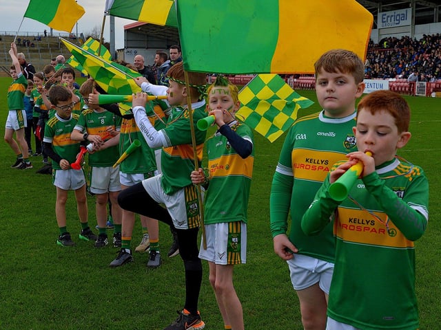Glen Watty Graham’s fans at the Ulster Senior Club Championship quarter- final in Celtic Park on Sunday afternoon last. Photo: George Sweeney. DER2246GS – 030