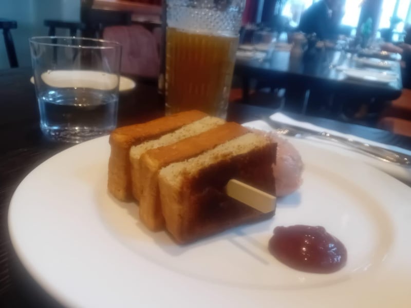 Foie Gras parfait with brioche and apricots from Butchery & Wine in Gdynia.