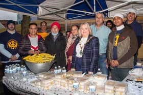 The Mayor, Sandra Duffy, with members of the Derry Sikh community as they celebrated the birth of Guru Nanak.
