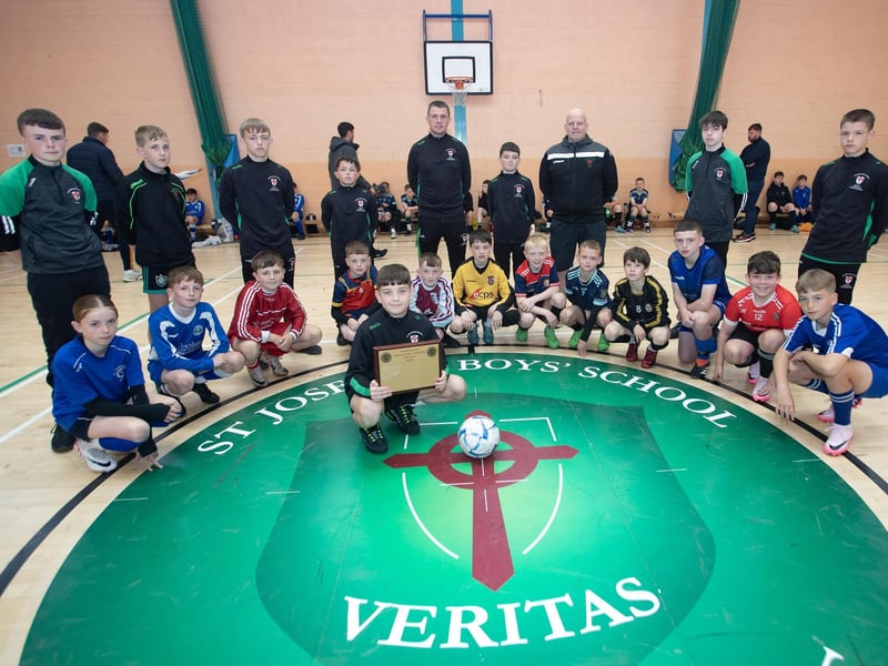 St. Joseph’s Boys School played host on Thursday to the second Annual Sean O’Kane Primary Schools Perpetual Cup tournament in what was a fitting tribute to a devoted and much- loved teacher who passed away two years ago. (Photo: Jim McCafferty Photography)