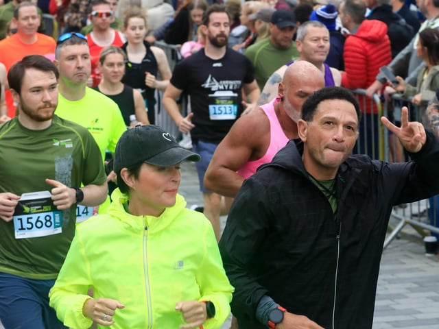 Runners taking part in the Waterside Half Marathon in Ebrington Square, on Sunday morning. (Photo - Tom Heaney, nwpresspics)