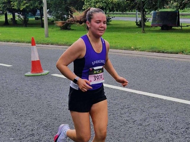 Ashley McPhee made a strong return to racing at the Waterside Half Marathon