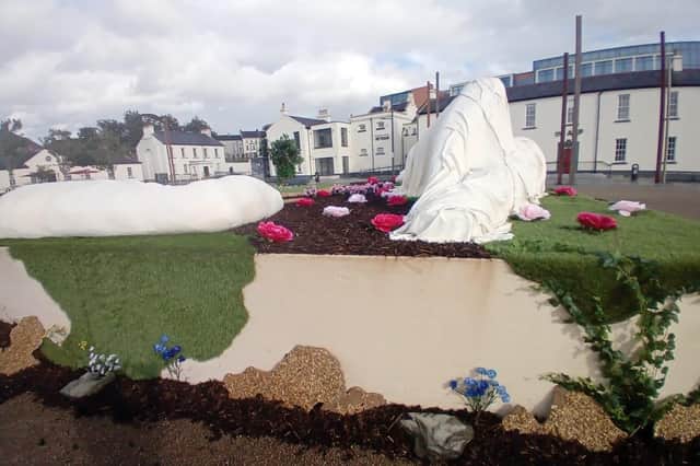 The Molly Bed, a large-scale interactive installation by artist Tracey Lindsay, conveying messages from women around the world.