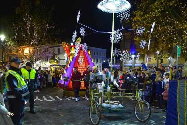 Fun and spectacle at the Derry Christmas Lights parade last year. Photo: George Sweeney.  DER2147GS – 002