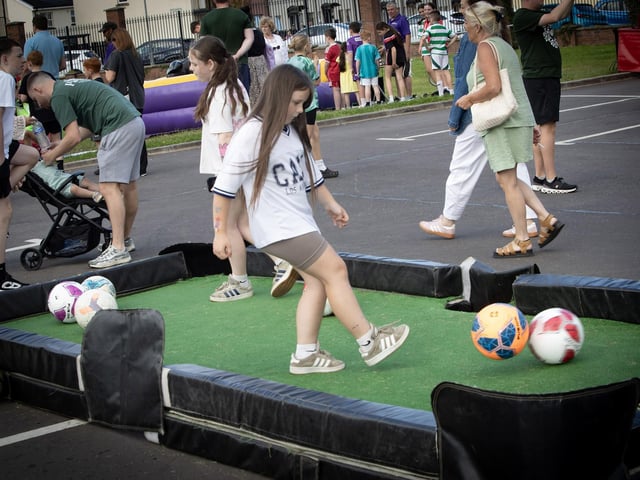 Pool football at Friday's Fun Day in the Gasyard. (Photos: Jim McCafferty Photography) : .