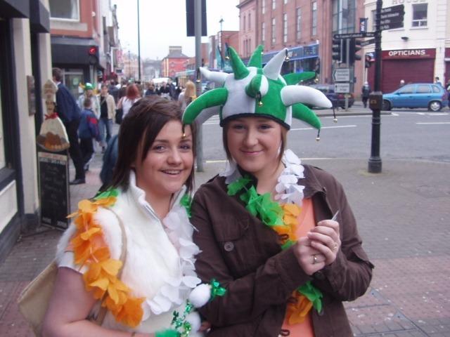 OLYMPUS DIGITAL CAMERA : Pictured are people enjoying the St Patrick's Day celebrations in Derry 20 years ago on March 17, 2005.