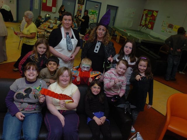 Janeen Whiteside and Una McCartney, Eden Place arts centre, at a Halloween craft making workshop funded by the Arts Council, Western Board and Derry City Council. (3110Sl11)