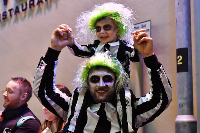 Spectators pictured at the Halloween parade.  Photo: George Sweeney