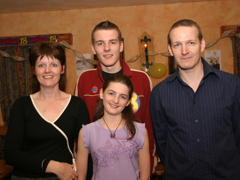 Birthday Boy John with Mum Jean dad John snr and sister Claire.:Derry parties from November 2003