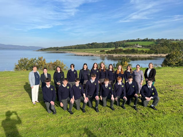 Crana College Transition Year students with TY Co-Ordinator Ms. Clare Bradley along with tutors Ms. M Bradley, Ms Duffy and Ms. C. Bradley.