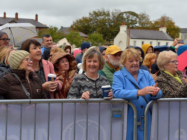 Some of the large attendance at Ebrington Square for Phil Coulter’s  live performance of his iconic hit ‘The Town I Loved So Well' on Saturday afternoon last. Photo: George Sweeney.  DER2240GS – 07