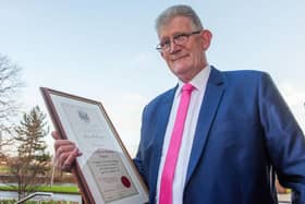 Jon McCourt who has been awarded the freedom of Derry City and Strabane following a ceremony in The Guildhall. Jon has campaigned tirelessly for the victims of Institutional abuse. Picture Martin McKeown. 19.12.23