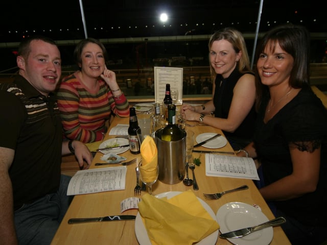 Derry and Donegal people enjoying a night at Lifford races in October 2005.
