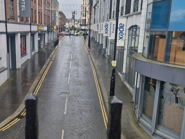 Butcher Street was closed on Monday due to a report of an insecure building.