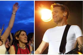 Bryan Adams and fans at Prehen Playing Fields in Derry back in August 2001.