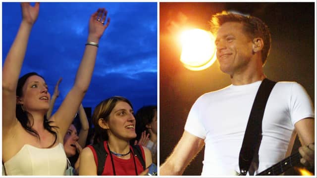 Bryan Adams and fans at Prehen Playing Fields in Derry back in August 2001.