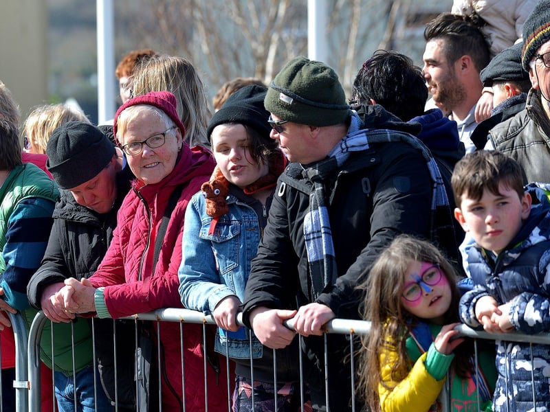 Spectators at the Easter Monday parade in Carndonagh. Photo: George Sweeney.  DER2315GS – 88
