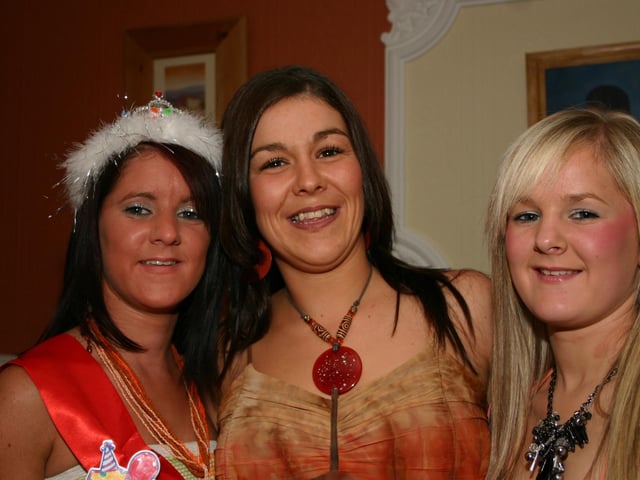 Danielle pictured with sisters Charmaine and Laura having a good time 8040dd : Derry Parties & Celebrations August 2005: Ball.