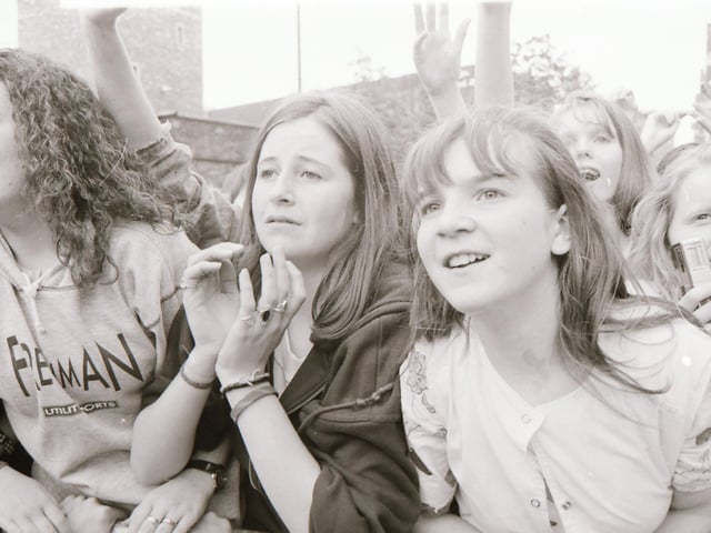 Fans enjoying the 1993 BBC Radio 1 roadshow.