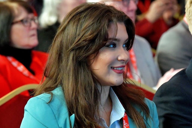Cara Hunter MLA, spokesperson for Children and Young People, pictured at the SDLP annual Conference, on Saturday morning, in St Columb’s Hall. Photo: George Sweeney. DER2312GS – 40