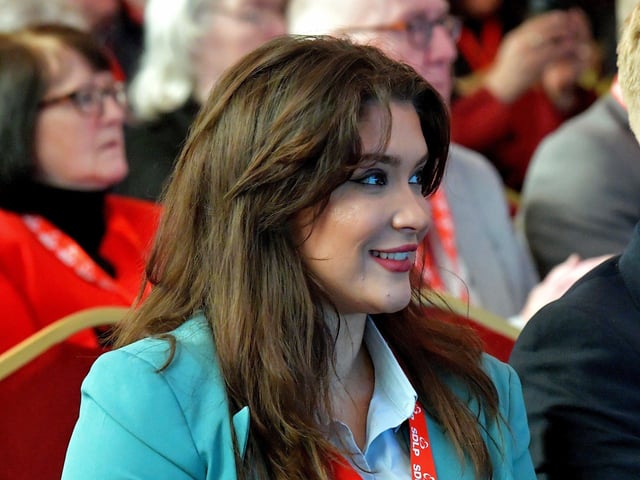 Cara Hunter MLA, spokesperson for Children and Young People, pictured at the SDLP annual Conference, on Saturday morning, in St Columb’s Hall. Photo: George Sweeney. DER2312GS – 40