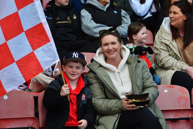 Fans in Celtic Park on Sunday afternoon for Derry's National football League game against Mayo. Photo: George Sweeney