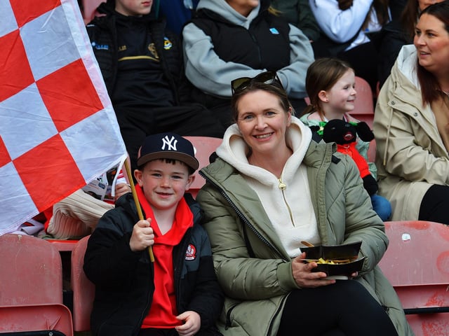 Fans in Celtic Park on Sunday afternoon for Derry's National football League game against Mayo. Photo: George Sweeney