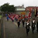 Apprentice Boys marching on the Derry Walls in 2007 (file pic). State papers show the British Government were positive a parade in August 2000 would pass off peacefully.