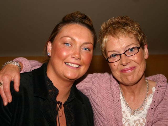 Lisa Marie and mum Ann enjoying the Birthday Party in the Rocking Chair. 2269/dd : Parties and celebrations January 2006: Noreen Kennedy.