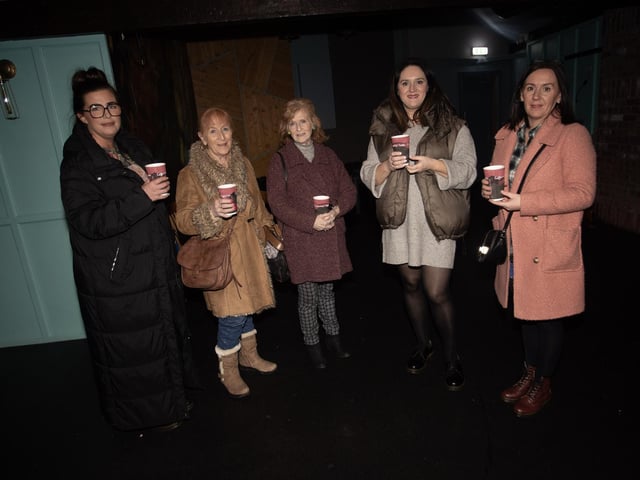 Pictured at Monday evening's film premiere of the Feile’s latest production - 'Rath Mór Warriors - Release Your Inner Warrior' at the Nerve Centre, Derry are Louise McGill, Breda O'Doherty, Betty McGill, Councillor Aisling Hutton and Kelli McBrearty.