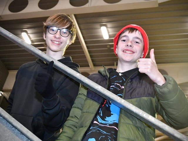 These two lads can't wait to see Derry City back in action on Friday night.