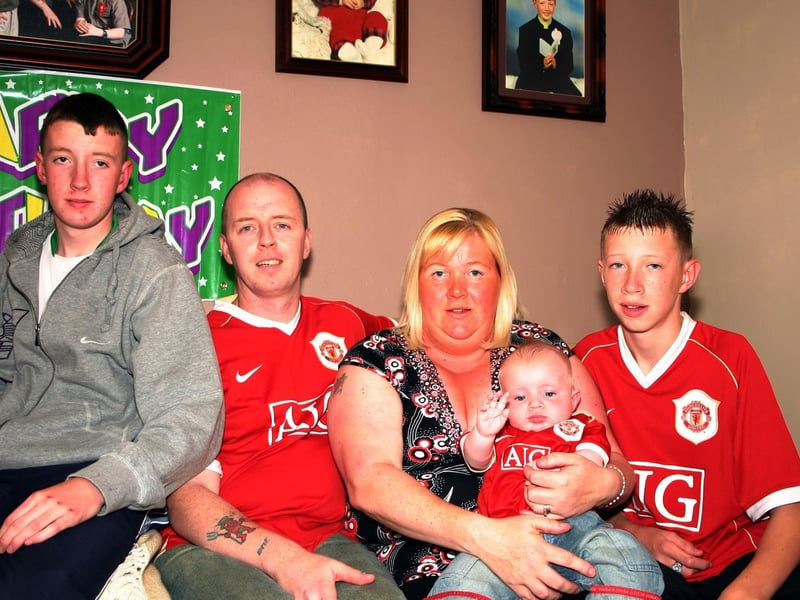 The Birthday Boy Damien with brothersStephen and Conal and Mum Tina and dad Ollie. 7434/dd : .