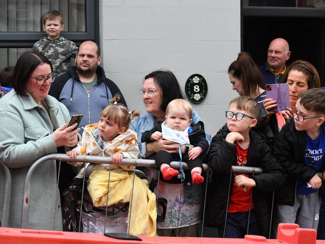 Spectators at the Soap Box Derby run in Carndonagh on Saturday afternoon. Photo: George Sweeney