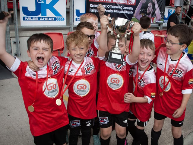 Maiden City Soccer - winners of the Ryan McBride Cup 2023 at the Brandywell on Wednesday afternoon. (Photos: JIm McCafferty Photography)