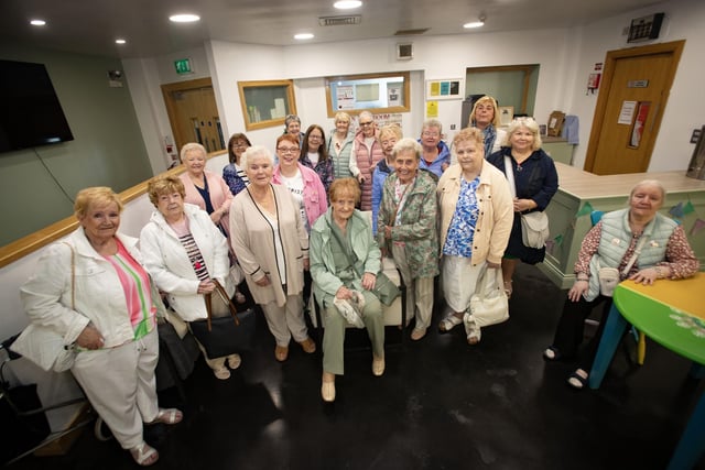 Ladies pictured at the Old Library Trust, Creggan on Monday before departing on the annual Féile 24 Bus Run to Donegal Town. (Photos: Jim McCafferty Photography)