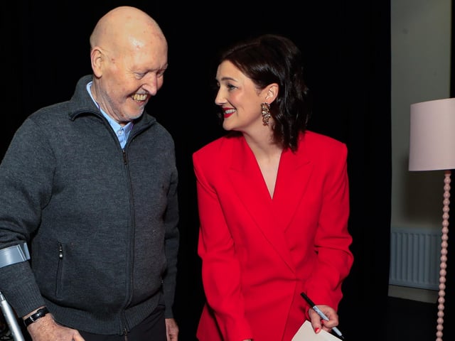 Jeananne Craig, author with Dave Duggan at the launch of her first novel, published by Hachette Books Ireland, “The Life Swap”. (Photo - Tom Heaney, nwpresspics)