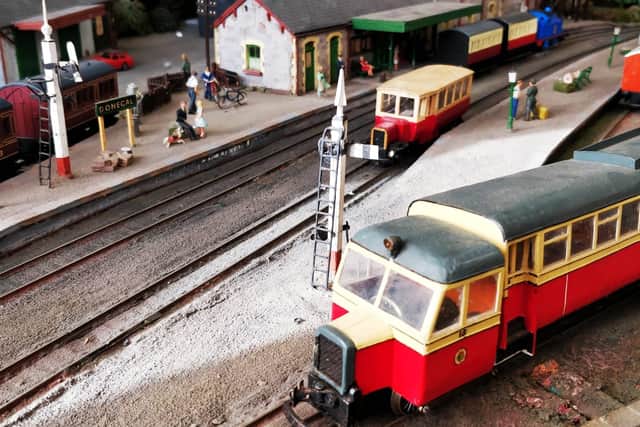 A model replica of one of the former railway stations.