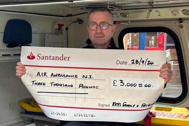 Damien Keys at the Air Ambulance NI base.