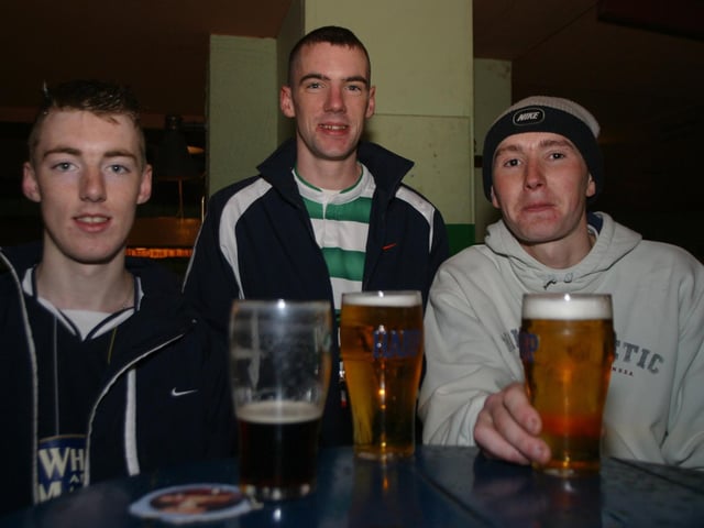  Christopher Green Neil Doherty and George McGilloway enjoying a game of pool in the 720:Enjoying a pint in Derry bars 20 years ago in 2003