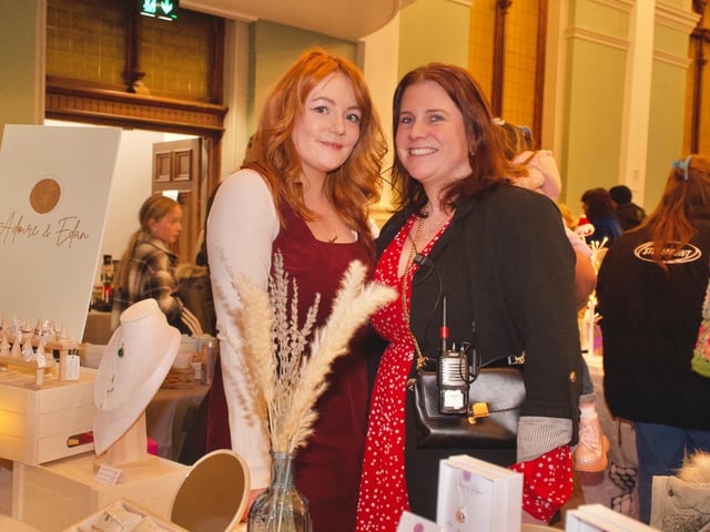 Natasha Hannaway and Louise O'Grady from Adoire & Edan jewellery at the Derry Business Collective’s Christmas Market in St Columb’s Hall on Sunday.