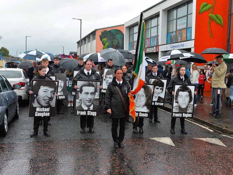 The National Hunger Strike Commemoration sets off from Central Drive. Photo: George Sweeney