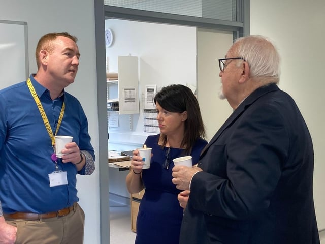 Chair of the Western Trust Board Dr. Tom Frawley with staff at the official opening of a new antenatal clinic at Altnagelvin.