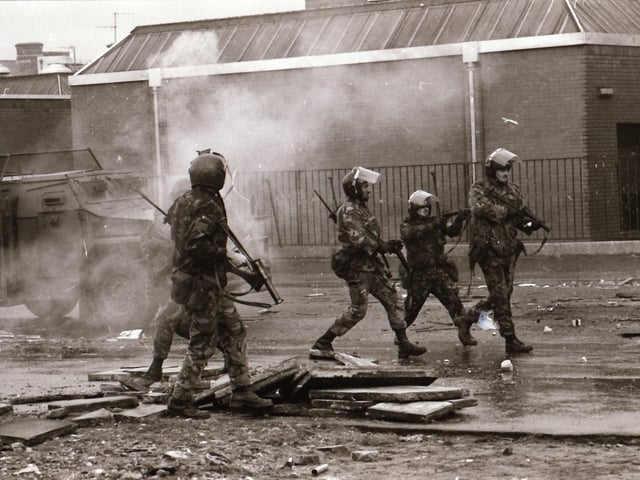 Scenes from the Bogside during rioting on August 12.