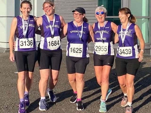 Alison Duncan, Nicola White, Linda McMichael, Ingrid Hamilton & Sinead Graham at the RAF Benevolent Fund 5k