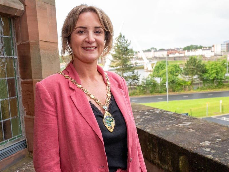 Councillor Catherine McDaid (SDLP) who is the new Deputy Mayor of Derry City and Strabane District Council following the AGM in the Guildhall on Monday. Picture Martin McKeown. 01.06.26